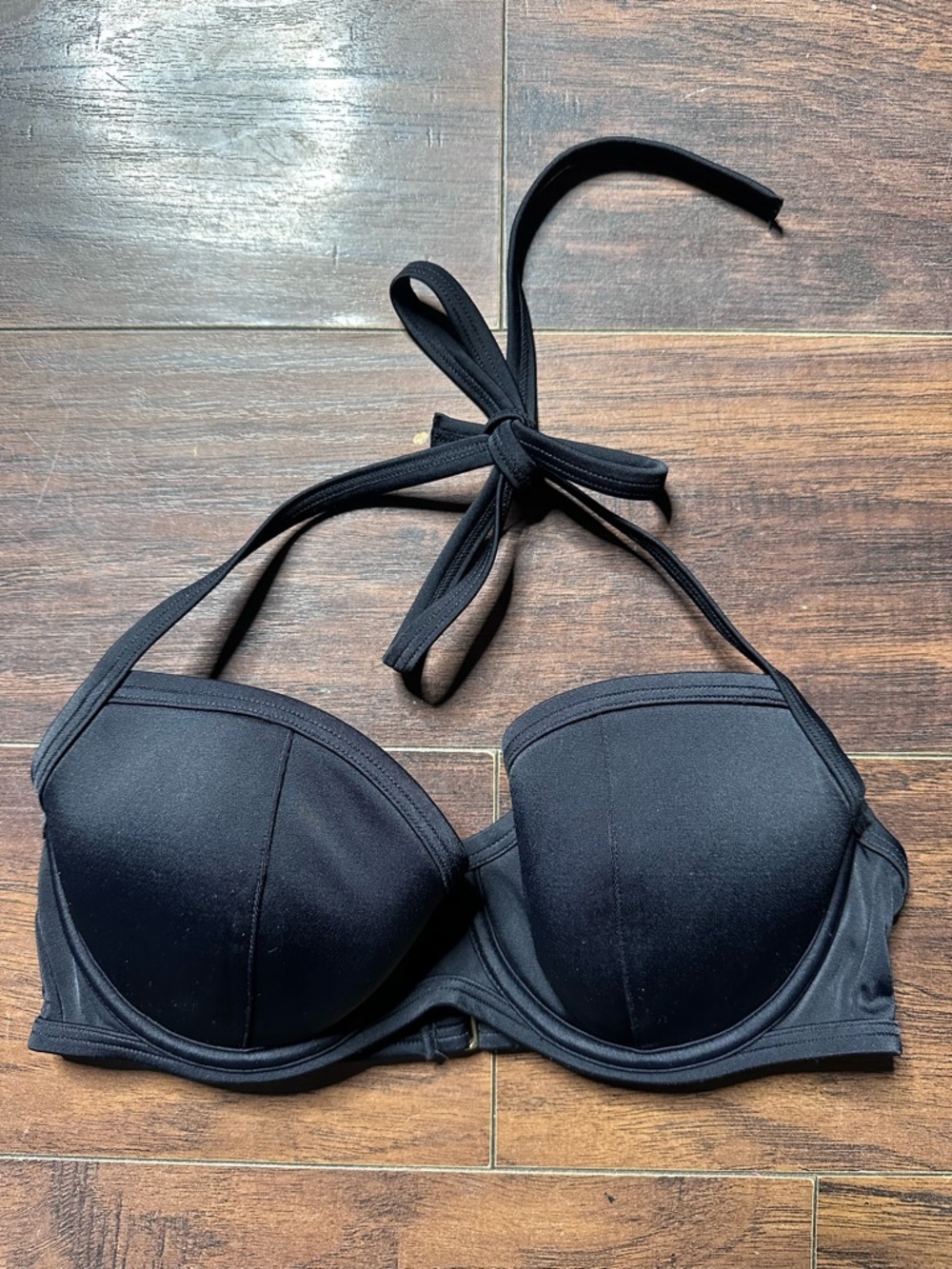 Victorias Secret Black Push Up Halter Bikini Top